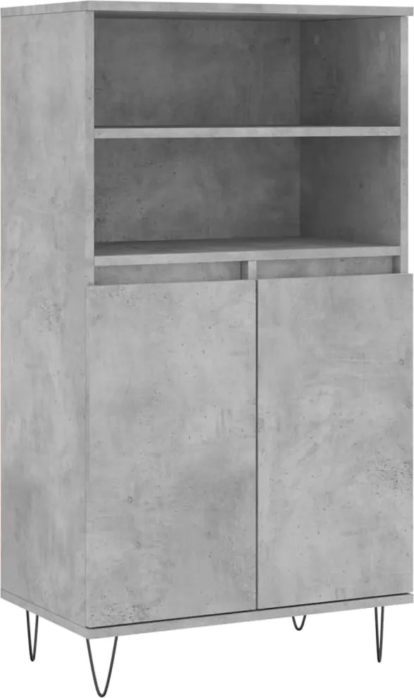 vidaXL Dulap înalt, gri beton, 60x36x110 cm, lemn compozit