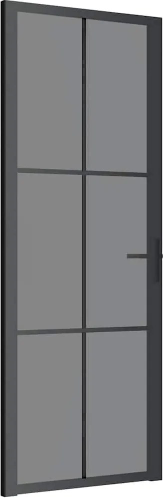 vidaXL Ușă de interior, 76x201,5 cm, negru, sticlă ESG și aluminiu