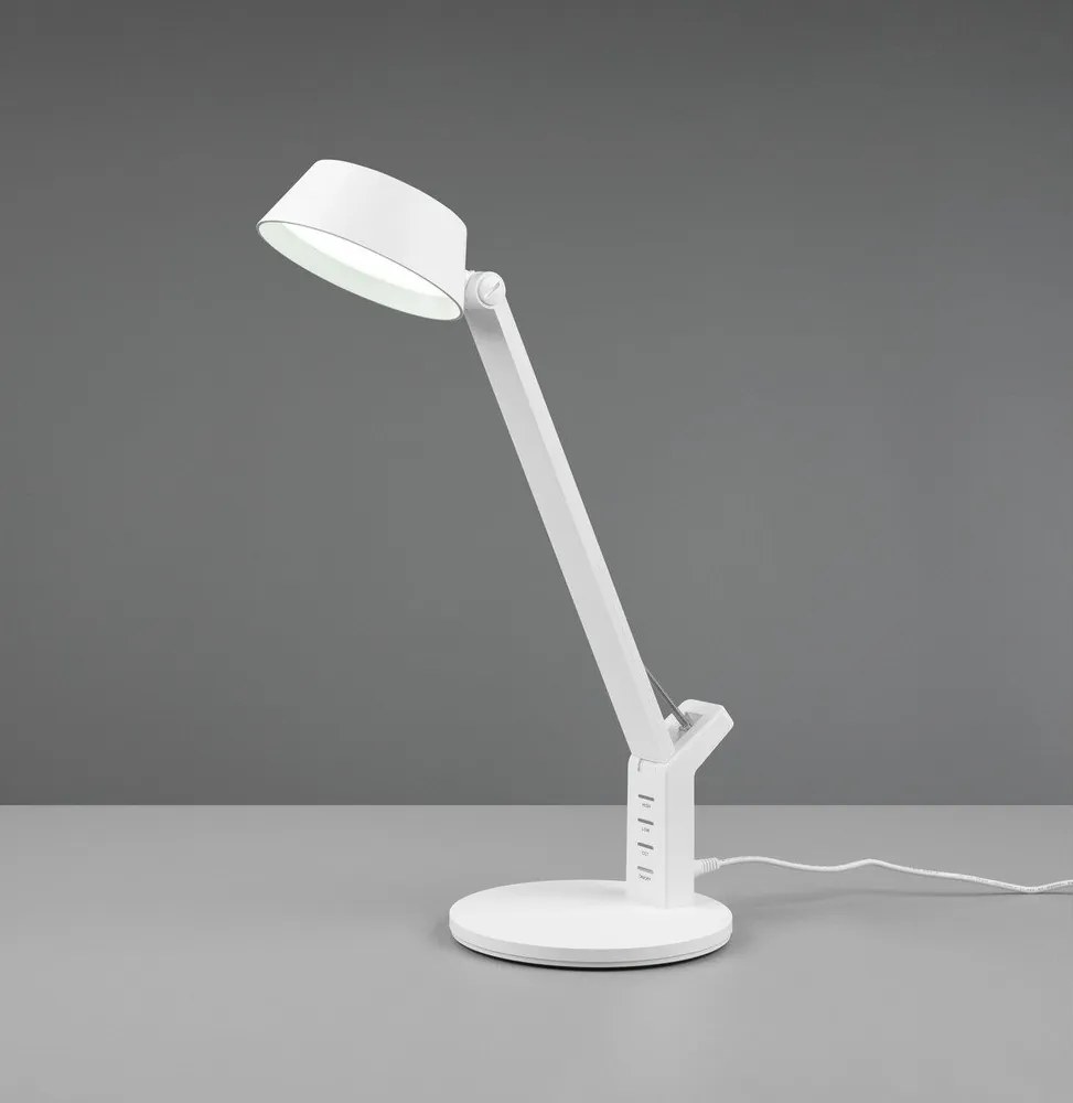 Veioză alb mat LED cu intensitate reglabilă (înălțime 40 cm) Ava – Trio