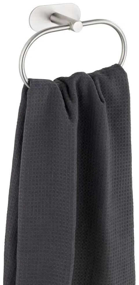 Suport pentru prosoape argintiu mat autoadeziv din oțel inoxidabil Orea – Wenko