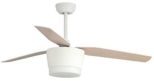 Lustra LED cu ventilator si telecomanda design modern Monsoon alb/artar