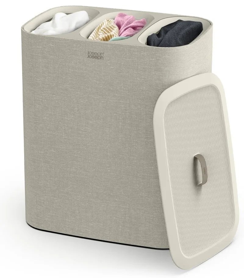 Coș de rufe bej din material textil 90 l Tota Trio – Joseph Joseph