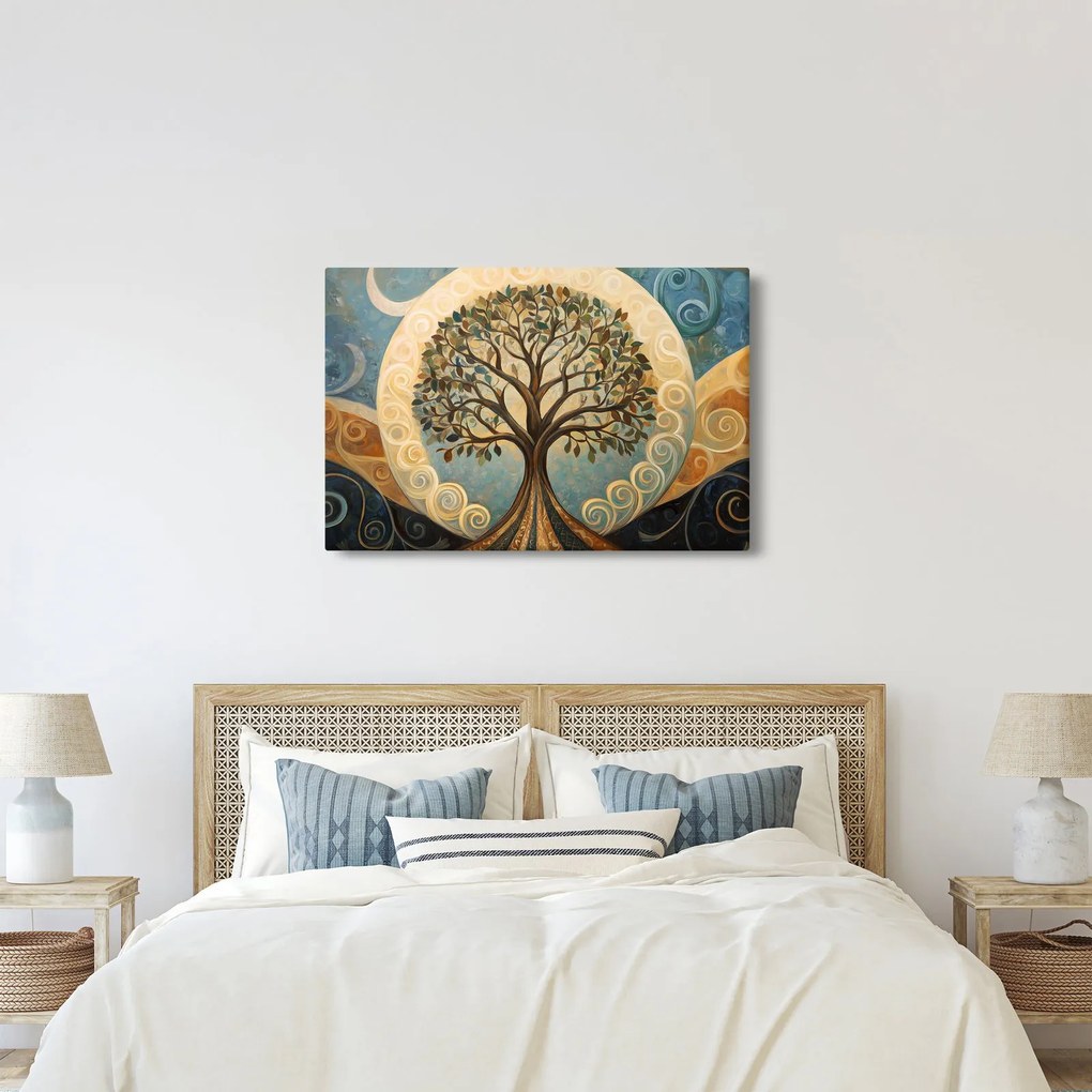 Tablou – Arborele vieții și spirale (90x60 cm)
