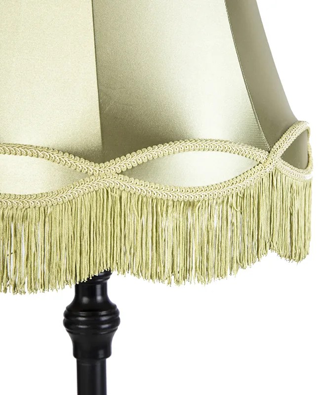 Lampă de podea neagră cu abajur verde „bunicuță” - Classico
