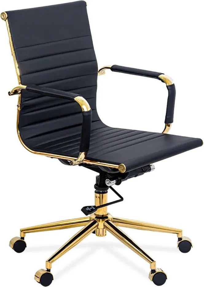 Scaun de birou cu cadru auriu OFF 802A negru