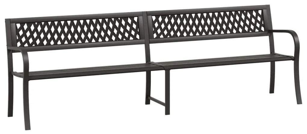 317131 vidaXL Bancă dublă de grădină, negru, 246 cm, oțel