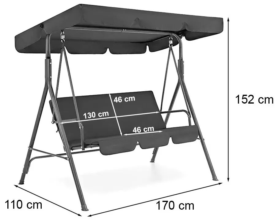 Balansoar de grădină Serenita gri