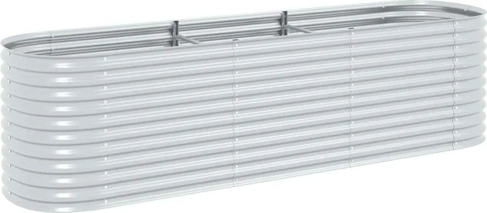 vidaXL Strat înălțat de grădină argintiu 320x80x81 cm oțel galvanizat