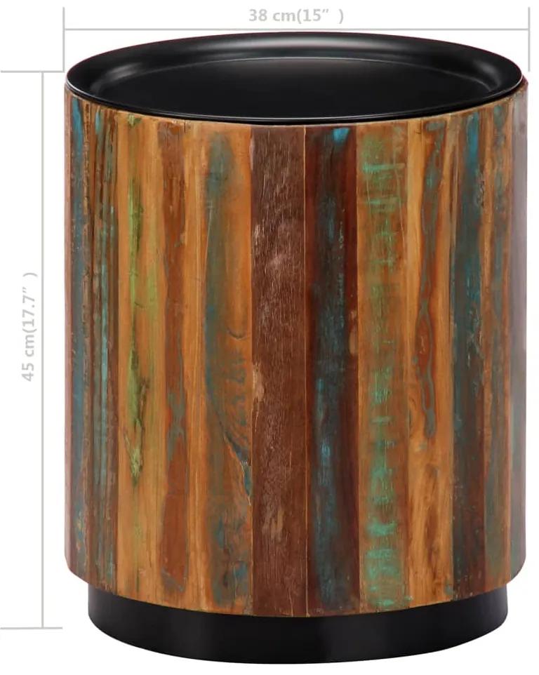 Masuta de cafea, 38 x 45 cm, lemn masiv reciclat 1, Multicolour