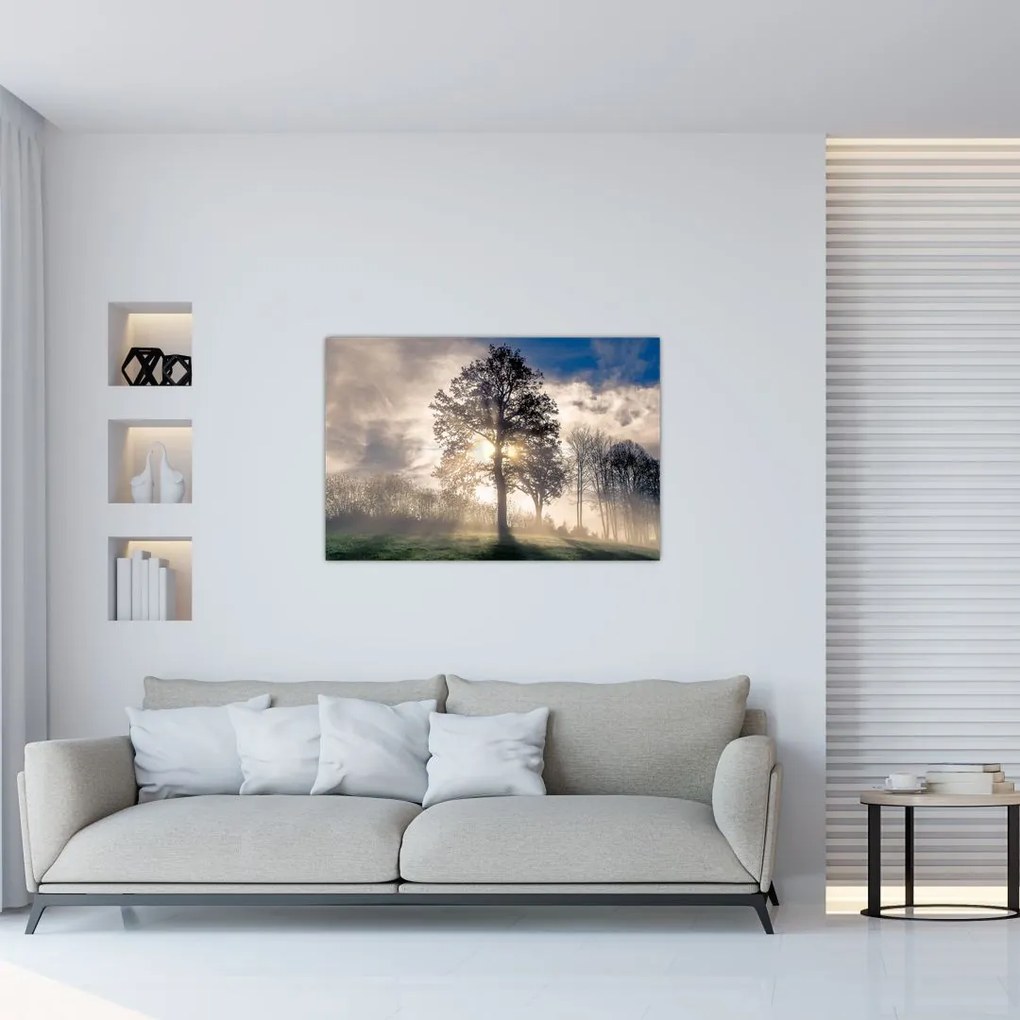Tablou cu copac în ceață (90x60 cm)