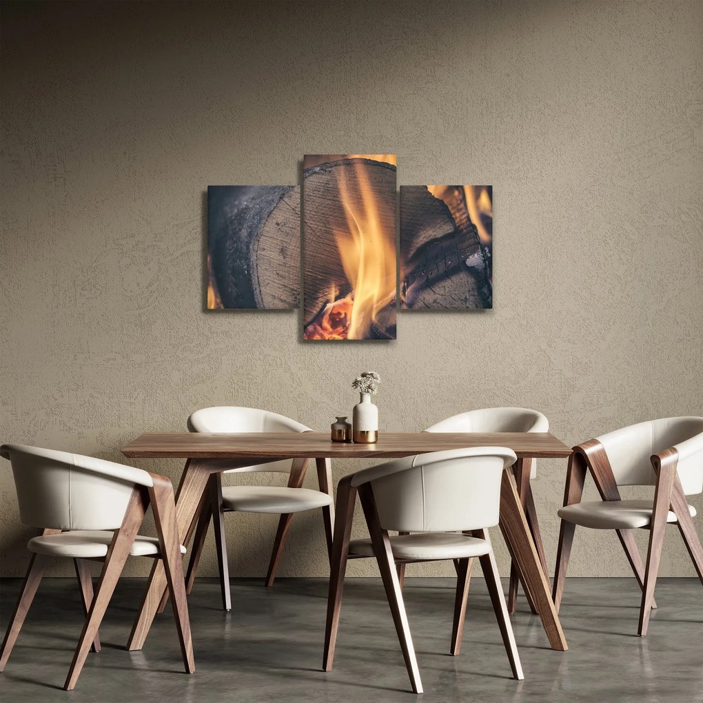 Tablou - Lemn în foc (90x60 cm)