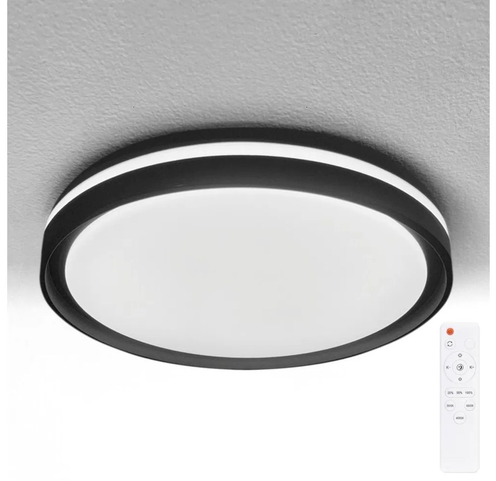 Brilagi - Plafonieră LED dimerizabilă NAOMI LED/48W/230V 3000–6500K Ø 39 cm neagră + telecomandă