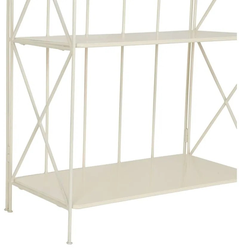Etajera din metal si rattan, 4 rafturi, H160 cm, Roseraie White