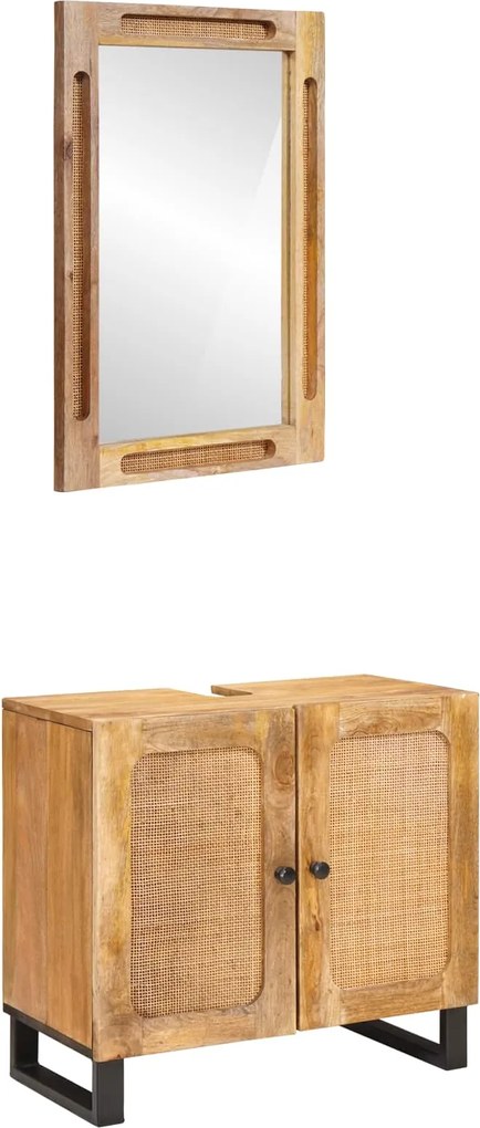 vidaXL Seturi de baie cu depozitare 2 pcs Maro Lemn de mango solid