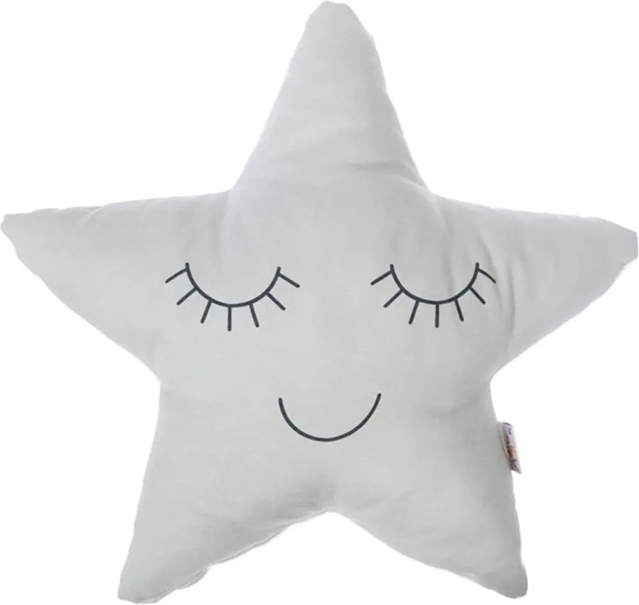 Pernă din amestec de bumbac pentru copii Apolena Pillow Toy Star, 35 x 35 cm, gri deschis