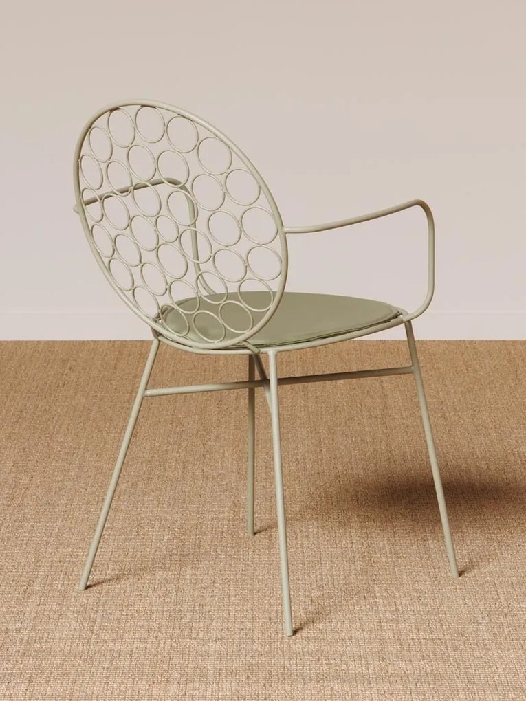 Scaun de exterior, verde, din metal, Bubble