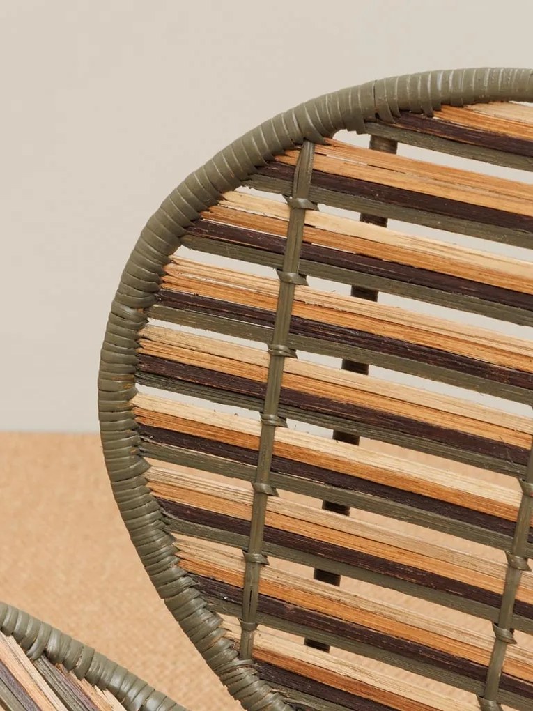 Scaun dining multicolor din rattan Santaï