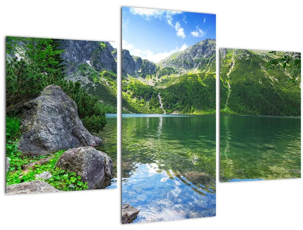 Tablou cu lac în munții Tatra (90x60 cm)