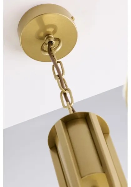 Jupiter 2094 - Candelabru ARTHUR suspendat cu lanț, 5xE27/15W/230V, albastru/auriu