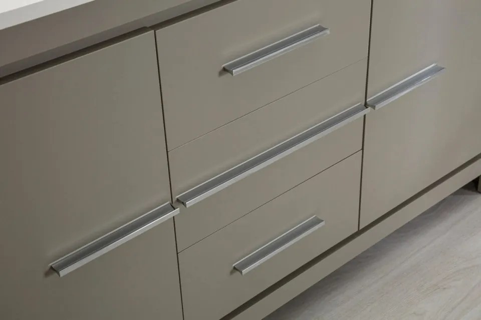 Set Mobilier Baie Superior 60, Include Dulap Baza cu Lavoar Dublu și 2 Oglinzi, 150 cm, Gri