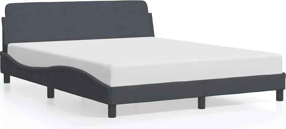 vidaXL Cadru de pat, Dover, gri închis, 160x200 cm, catifea