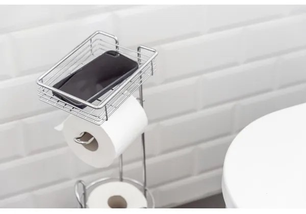 WENKO 24074800 - Suport pentru hârtie igienică 16x59 cm, crom lucios