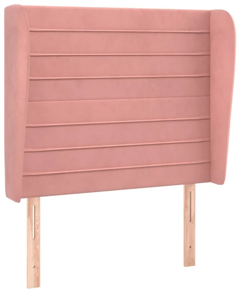 3118137 vidaXL Tăblie de pat cu aripioare, roz, 93x23x118/128 cm, catifea