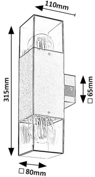 Aplică de exterior Rabalux 77081 LOANDA 2xE27/60W/230V IP54 negru