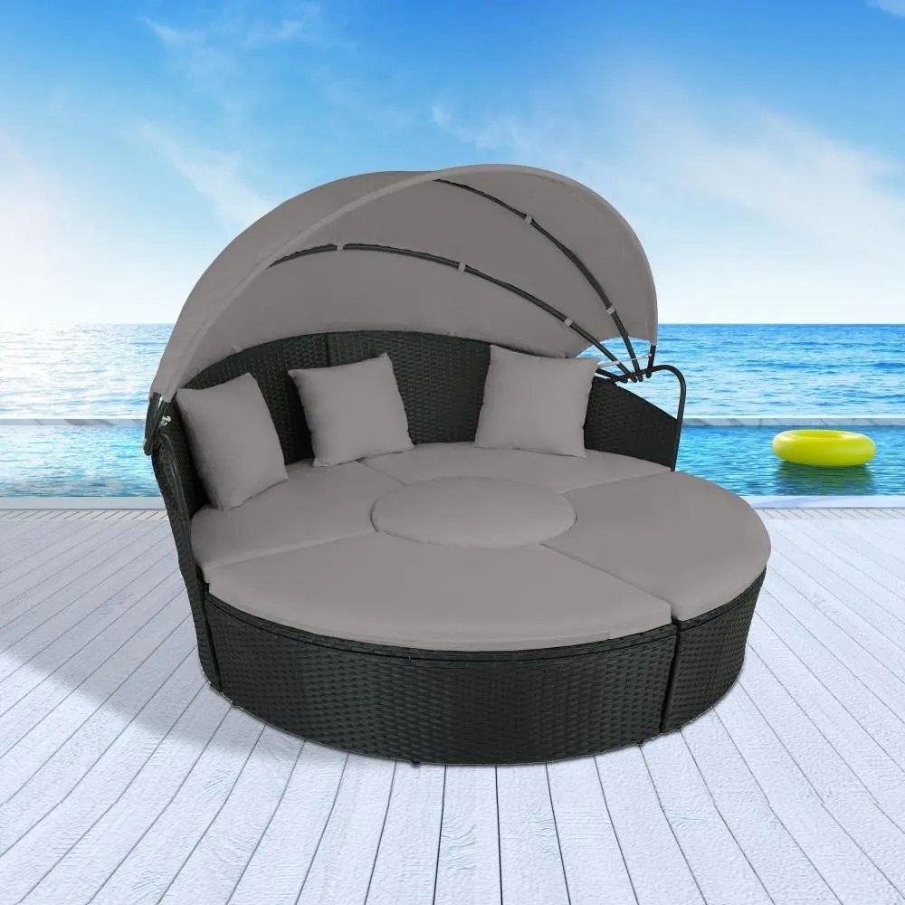 Set multifuncțional de grădină 13 piese + sofa CATALINA 2023 - negru-gri
