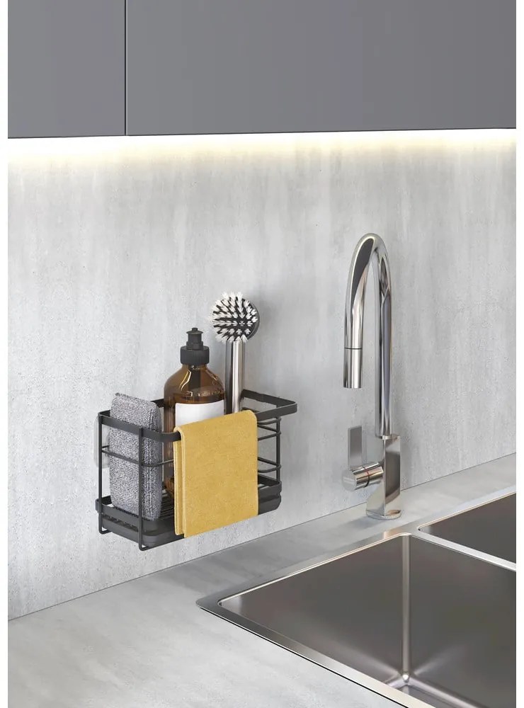 Suport pentru accesorii de spălat autoadeziv din metal Tokyo Lava – Metaltex