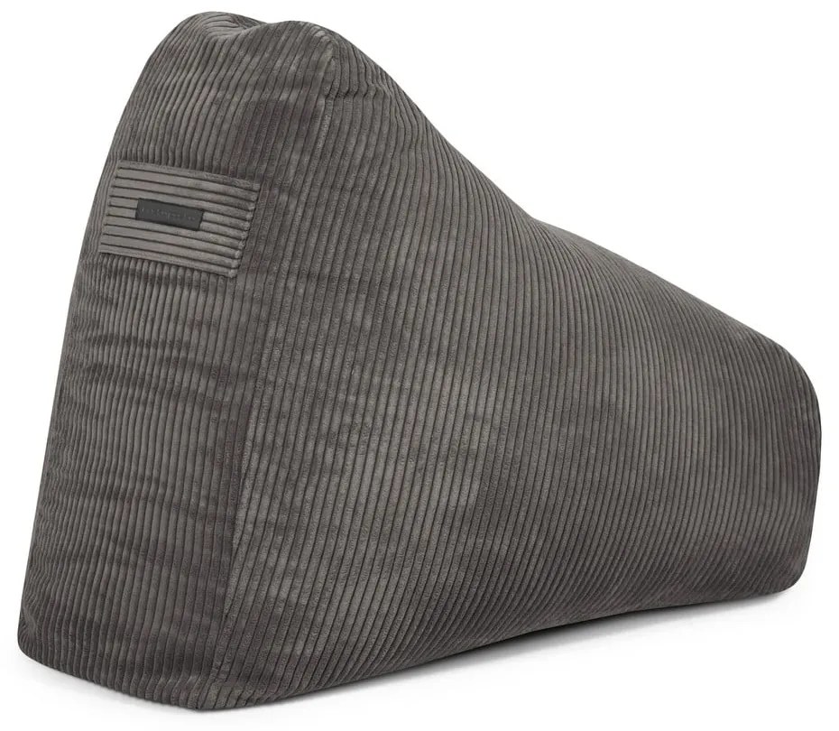 Fotoliu puf pentru copii maro închis cu tapițerie din catifea reiată Snug 80 – SLOWDOWN