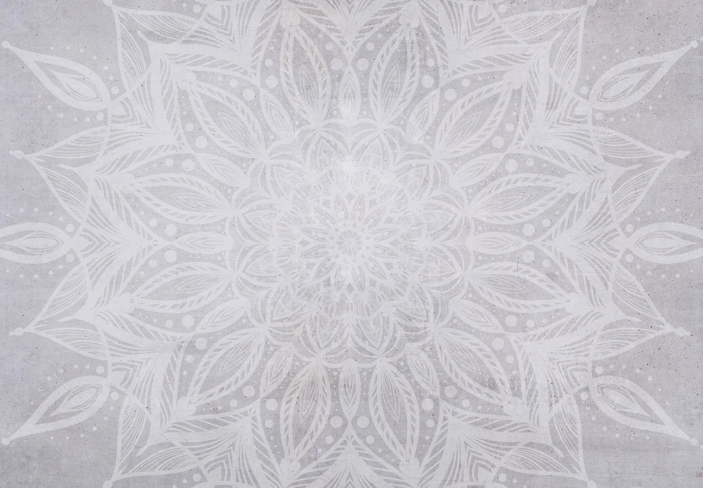 Fototapet - Mandala pe perete de beton (147x102 cm)