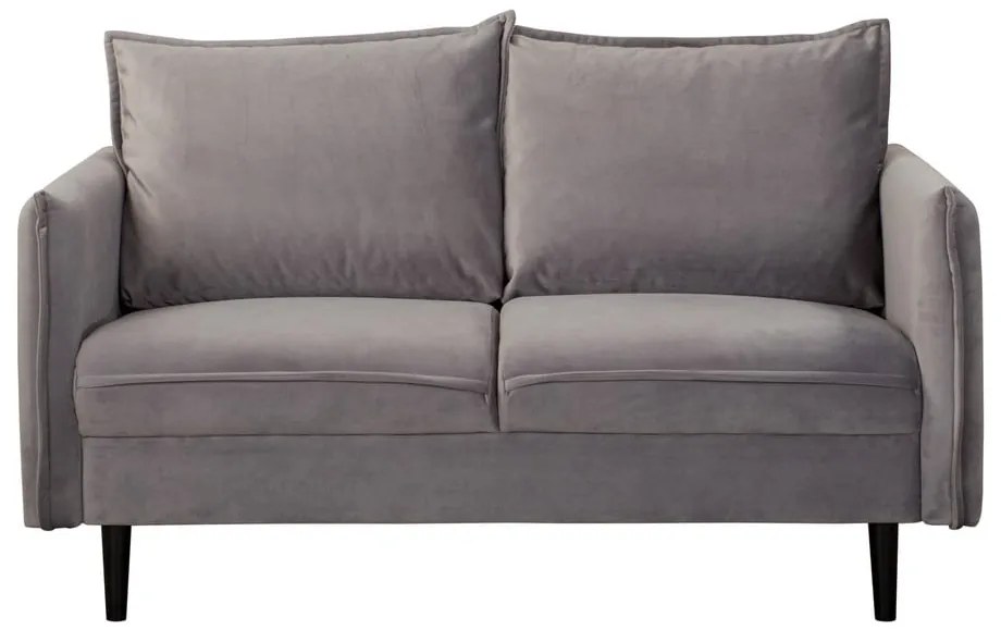 Canapea gri cu tapițerie din catifea 138 cm Juli – Ropez