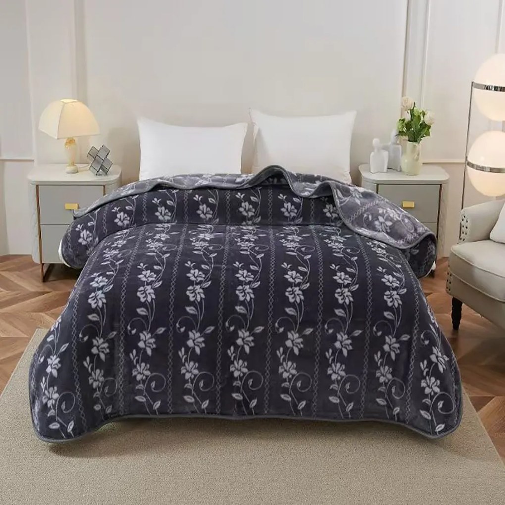 Patura Cocolino dubla cu flori 200x230 cm, PDD11