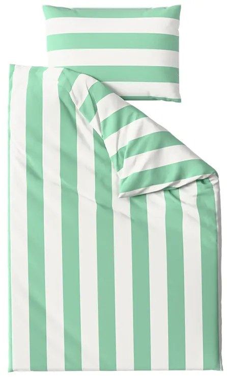 Lenjerie de pat din bumbac STRIPES alb-verde Dimensiune lenjerie de pat: 2 buc 70 x 90 cm | 200 x 220 cm