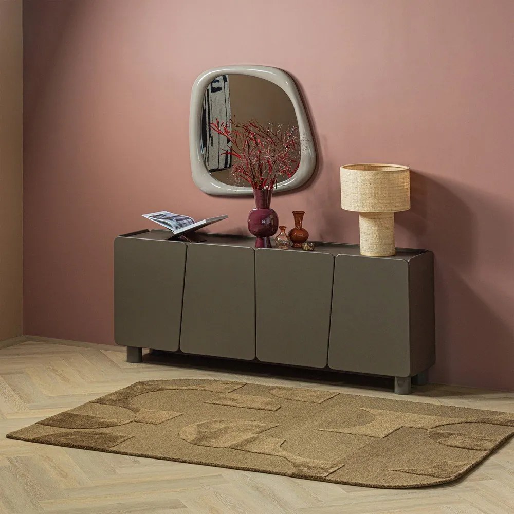 Covor maro din amestesc de lână 170x240 cm Livo – WOOOD