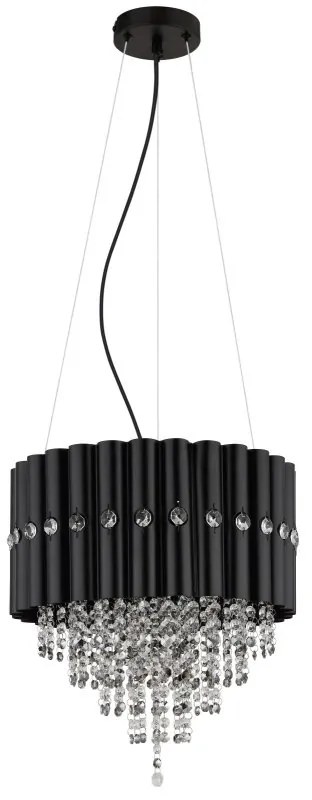 Lustra suspendata, Metal Negru, Cristale K5, ELEOS 63149-3 GL