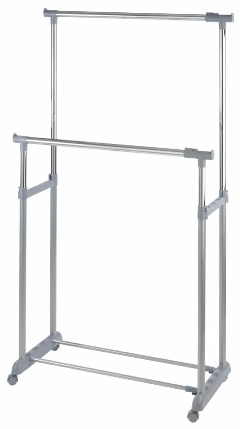 Suport umerase, Twin, Wenko, extensibil, 95 x 44 x 98 cm, otel cromat/plastic, argintiu