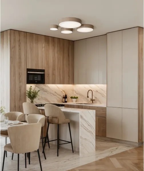 Brilagi-LED CLARE — corp de iluminat de tavan pentru baie, RGBW, reglabil, 1xE27/9W/230V, IP54, Wi‑Fi, bej