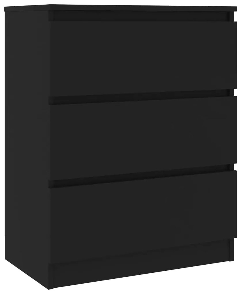 801383 vidaXL Servantă, negru, 60 x 35 x 76 cm, lemn prelucrat