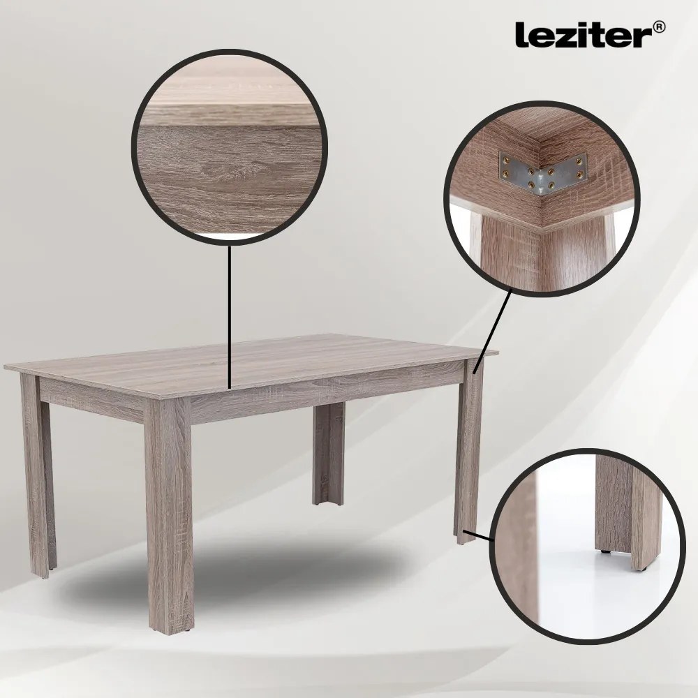 Set de masă Lola 6+1 negru-stejar York