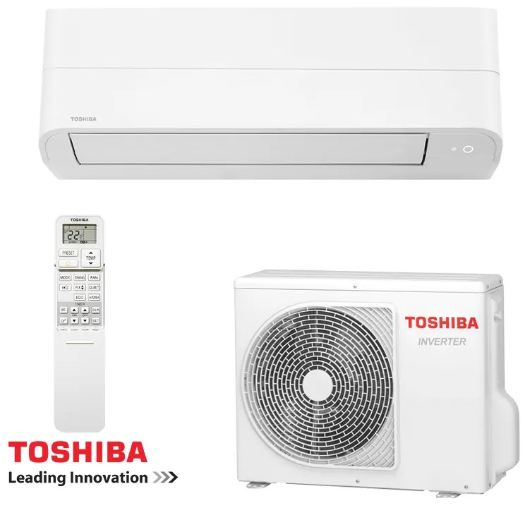 Aparat de aer conditionat inverter Toshiba Essento RAS-B13B2KV2G-E + RAS-13B2AVG-E2, 13000 BTU, 23 m², A++, R-32, alb