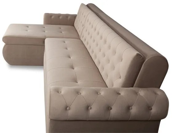 Coltar Extensibil Stanga Andreas, 5 Locuri, Crem, 299 Cm