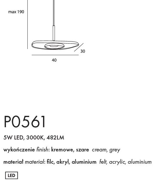Lustra/Pendul LED design decorativ Deux crem
