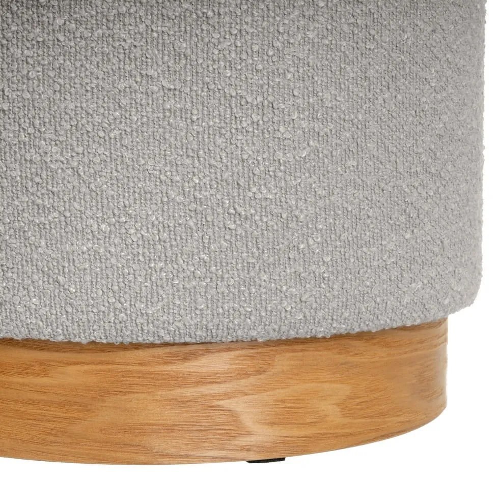 Pufuri gri-deschis 2 buc. cu tapițerie din țesătură bouclé – Casa Selección