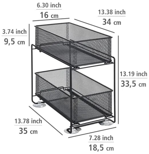 WENKO 69768800 - Suport pentru priză GIOMA 35 x 33,5 cm, negru
