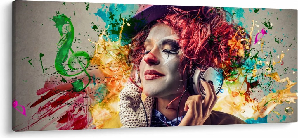Tablou - Artista cu căști (120x50 cm)