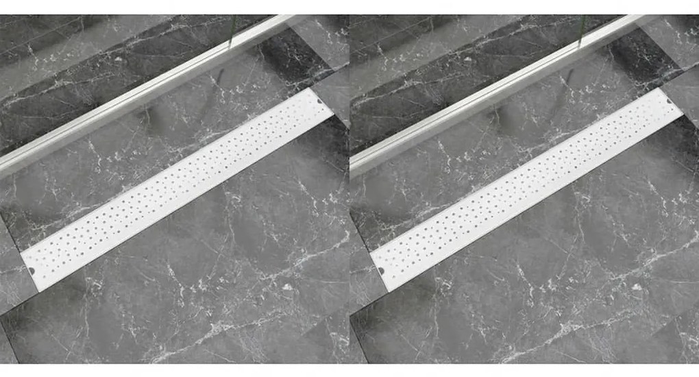 vidaXL Rigolă liniară de duș 2 buc. 930x140 mm oțel inoxidabil bule