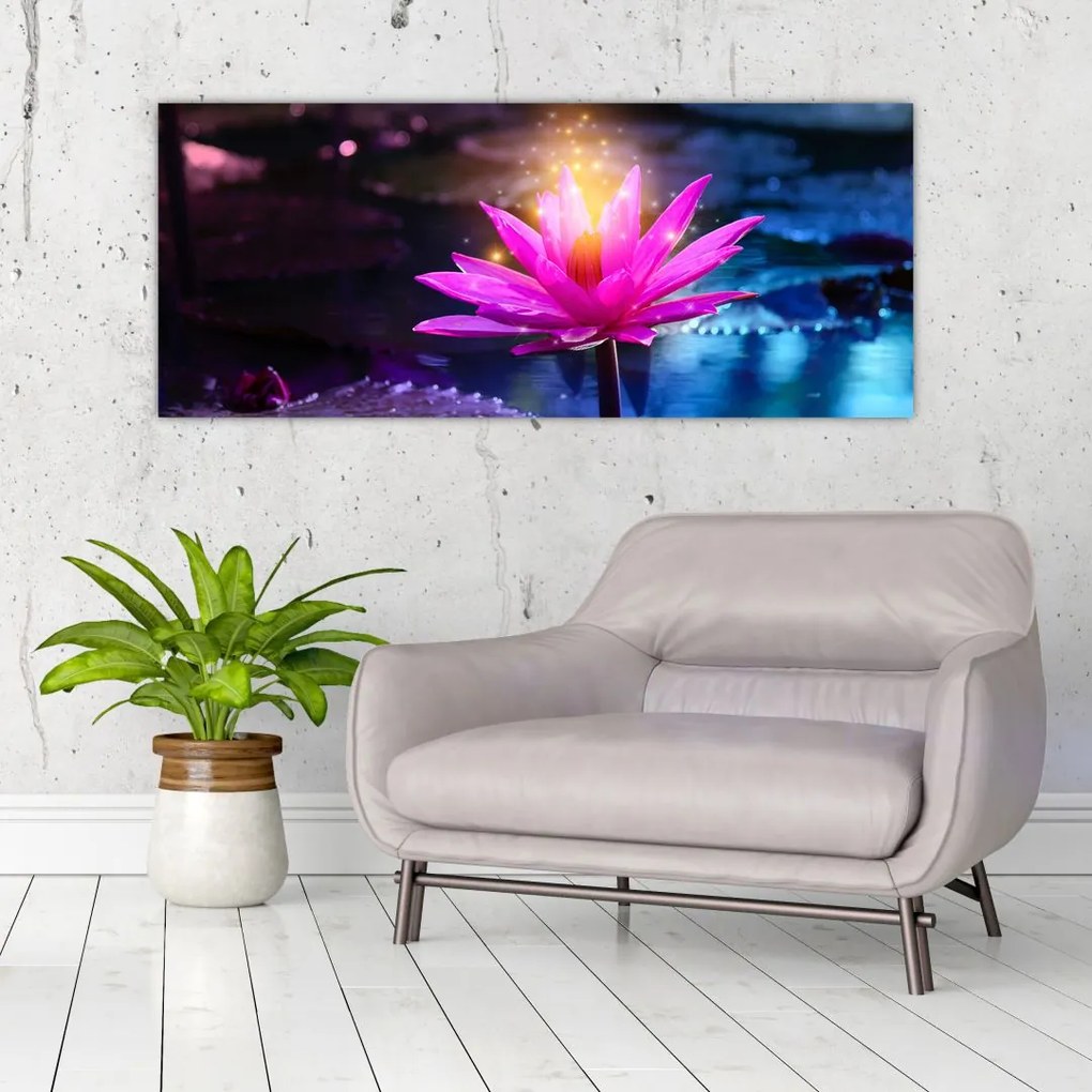 Tablou cu lotus pe apă (120x50 cm)