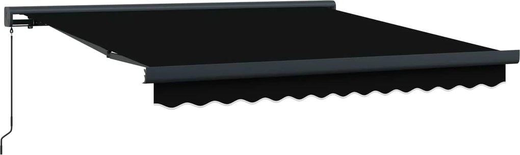 vidaXL Cortina Retractabilă Negru 350 x 250 cm Stofă și Metal